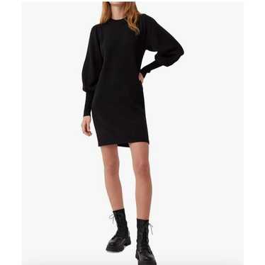 French Connection Sweater Dress Black Balloon Slee