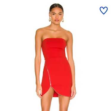 Superdown | Nylah Front Bodycon Zip Dress Red S