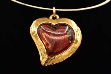 ysl logo heart necklace - Gem