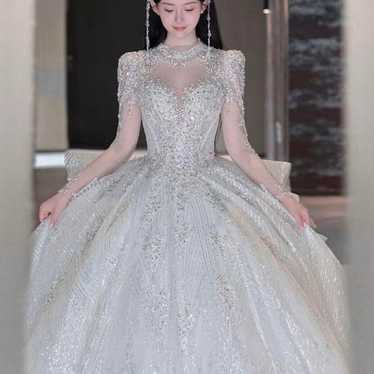 Korean dress, Korean wedding dress, long sleeve dr