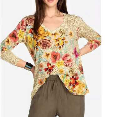 JOHNNY WAS HERA FAVORITE large V-NECK SWING top fl