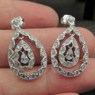 Sterling Silver Bling Style CZ Earrings