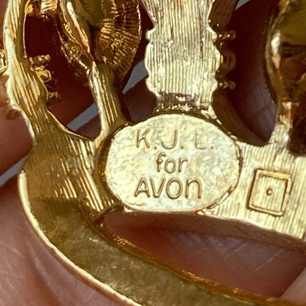 Vintage KJL for Avon rhinestone crown brooch pin - image 6