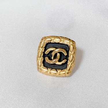 CHANEL Earrings COCO Mark Gold/Black