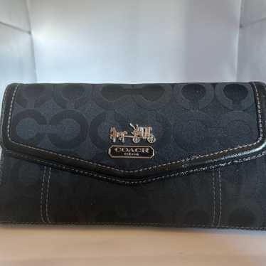 Coach Carriage Tri-fold Vintage Black Wallet