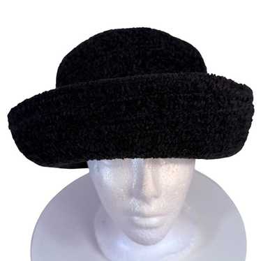 Arlin Black Fuzzy Bucket Hat Fuzzy Boucle Wide Rol