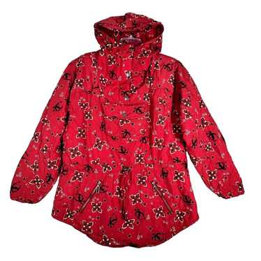 Lands End Jacket Womens Large Red Bandana Print In