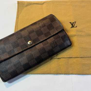 Louis Vuitton Damier Ebene Sarah Long Wallet LV Da