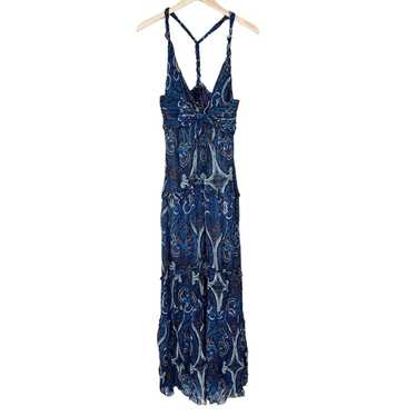 Intermix Intermix Mury Blue Paisley Silk Maxi Dres