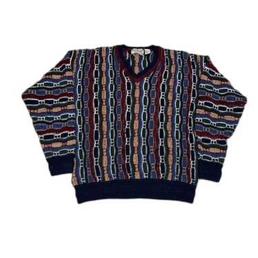 Cotton Traders Sweater Coogi Style Cosby 3D Knit Textured
