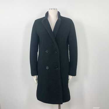 Sandro Black Teddy DB Long Over Coat 40