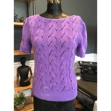 80s David Brett, Purple, Sweater, Pullover, Boat N