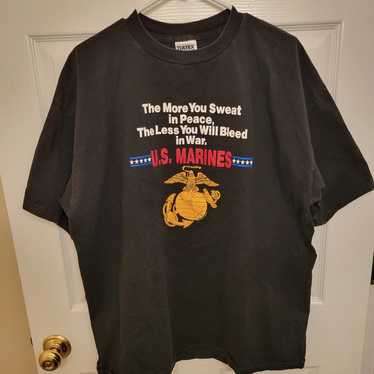 VTG U.S. MARINES TULTEX XXL SHIRT BLACK