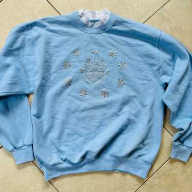 Jerzees Granny Snowflake Embellished Soft Cotton S