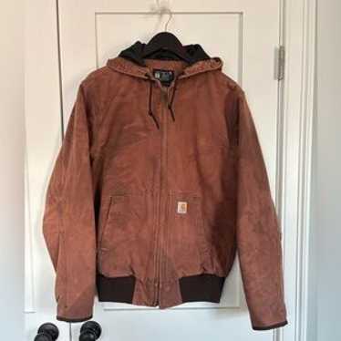 Carhartt J130-M Mサイズ ブラウンジャケット CARHARTT J130 Men's L Brown Washed Duck Quilted Lined ACTIVE