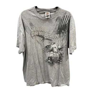 Vintage Harley-Davidson Men's XL Gray T-Shirt Eagl