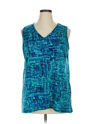 Catherines Women Green Sleeveless T-Shirt 1X Plus