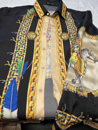 トップス vintage made in ITALY VERSACE silk shirt Versace 1991/1992 Original Silk Vintage Collection Silk