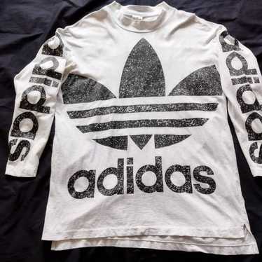 Adidas Big Trefoil Mock Neck T-Shirt M-L 80’s