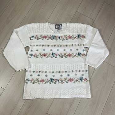 Vintage 90s Knit Art Grandma Sweater