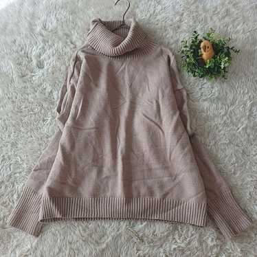 5594 COCOMOMO Beige Turtleneck Knit Long Sleeve Sh