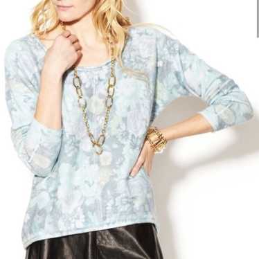 Free People Blue Floral Pullover Sweater