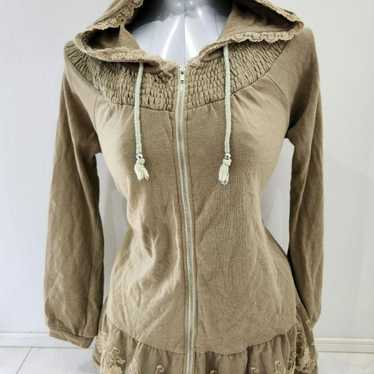 Y2K Grunge Fairy Grunge Lace Frill Hoodie Dress