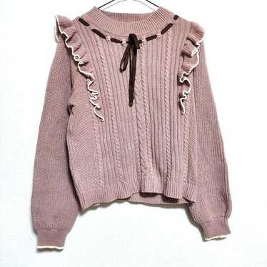 axes femme Knit Long Sleeve Sweater Muted Pink Bro