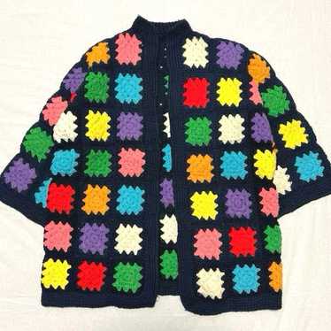 vintage granny crochet knit cardigan