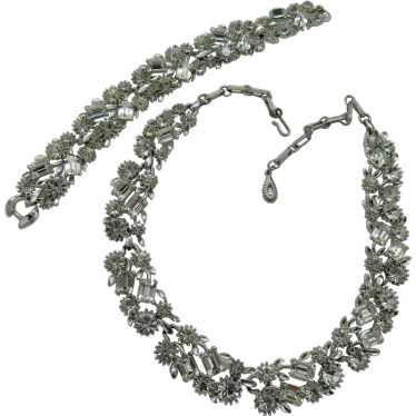 Lisner Crystal Rhinestone Necklace & Earrings Demi