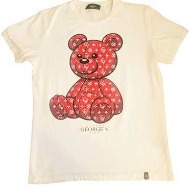 Avenue George V Paris White T with Red Bear L