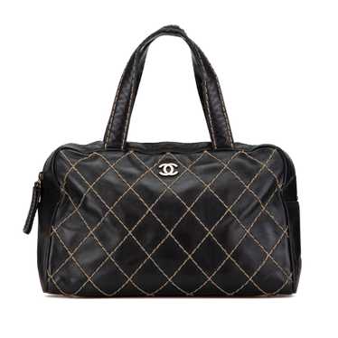 Black Chanel CC Wild Stitch Lambskin Handbag