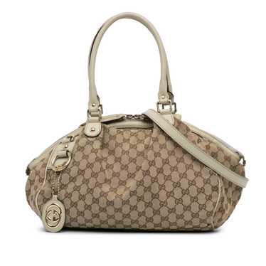 Brown Gucci GG Canvas Sukey Satchel