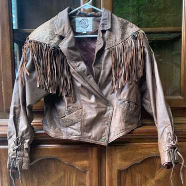 Vintage Fringe Genuine Leather Jacket