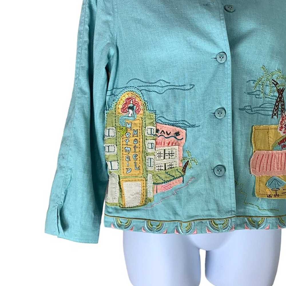 Ruby Rd Jacket Size 10 Linen Blend Button Front B… - image 2