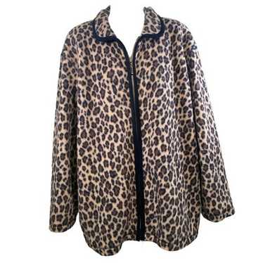 VTG Alfred Dunner Leopard Fleece Jacket