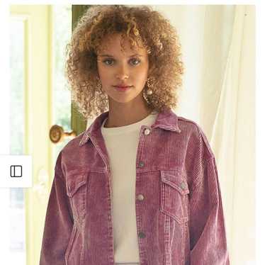 POL Vintage Corduroy Trucker Style Jacket Plum col