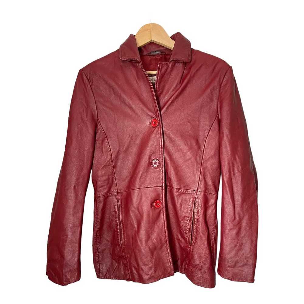 Vintage Excelled Red Leather Jacket Small VTG Cla… - image 1