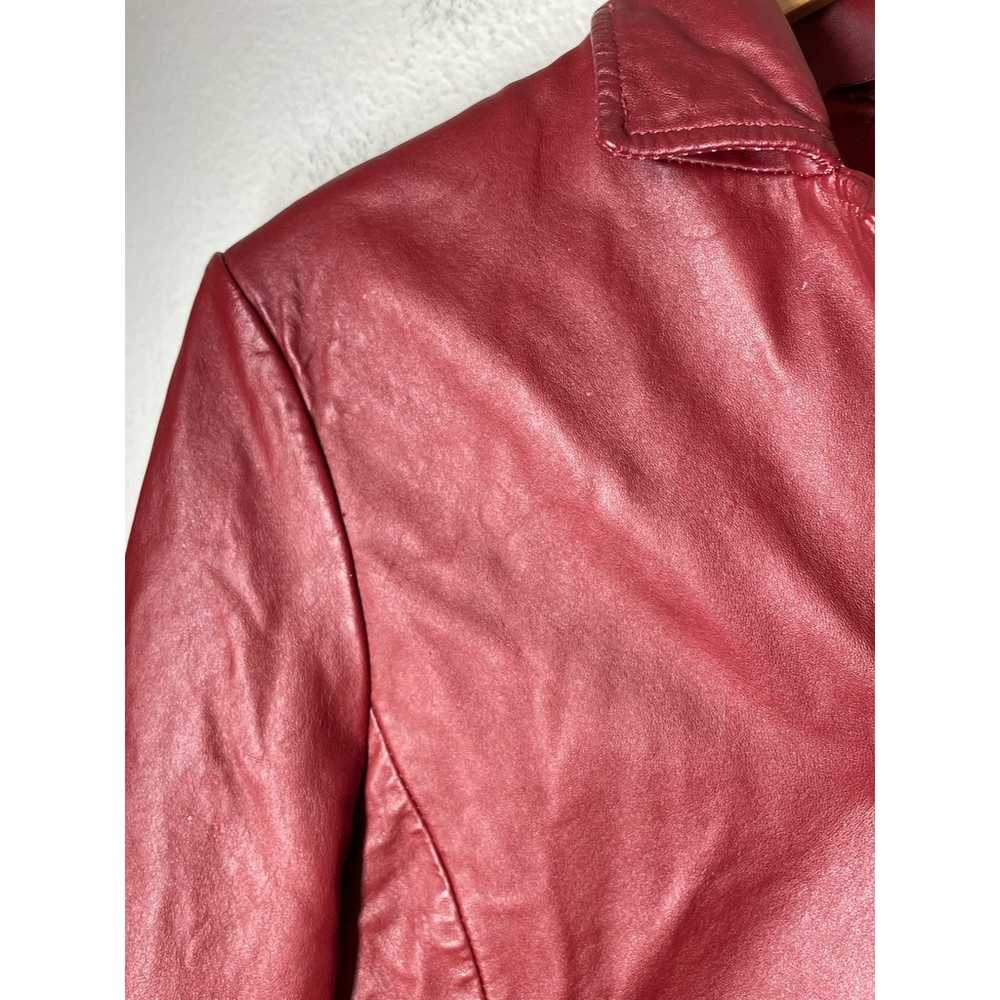 Vintage Excelled Red Leather Jacket Small VTG Cla… - image 3