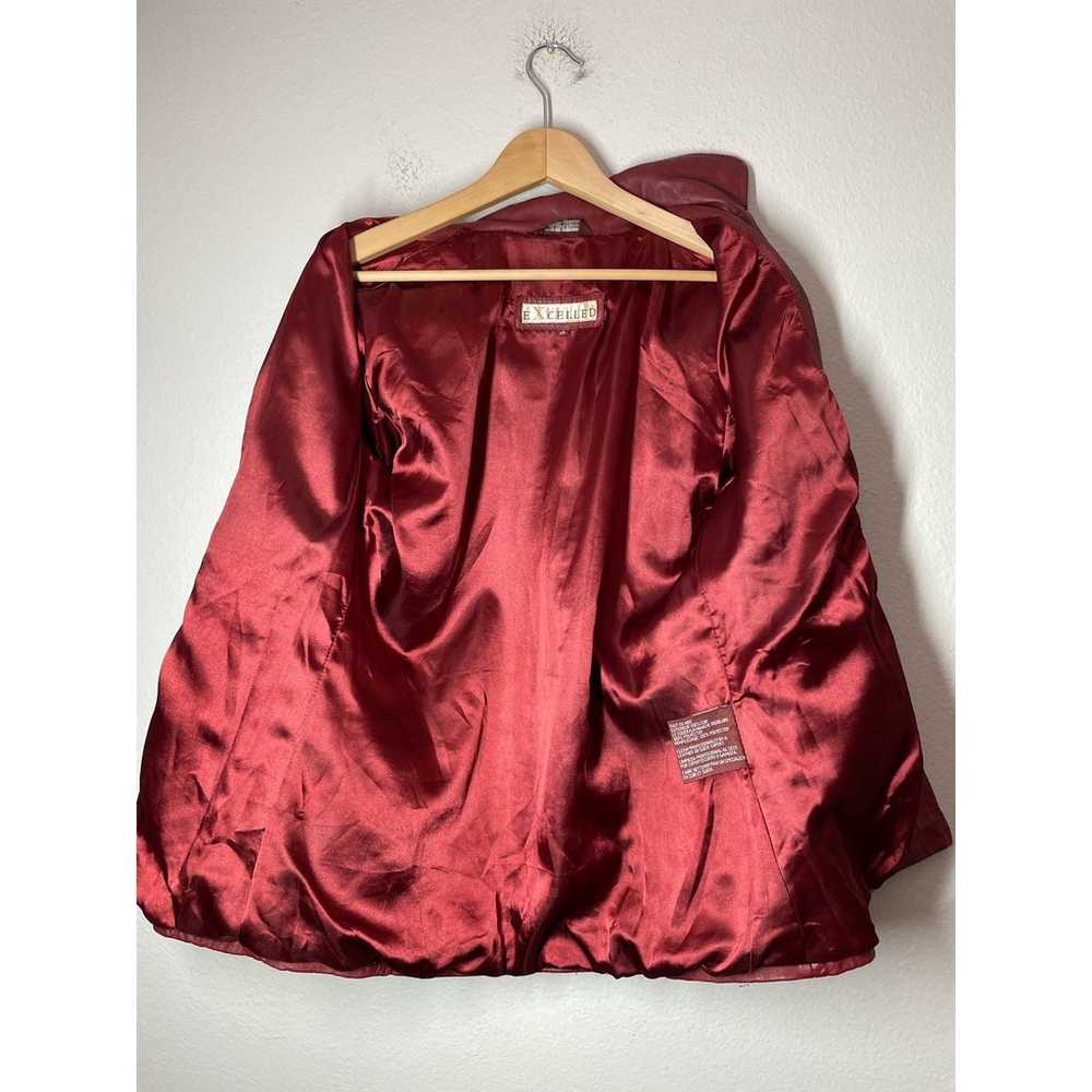 Vintage Excelled Red Leather Jacket Small VTG Cla… - image 4