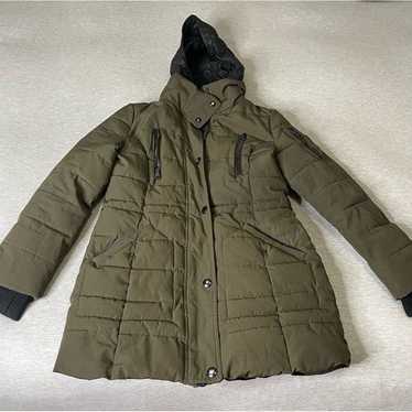 GUESS Women's Quilted Bib & Hooded Anorak Coat Puf