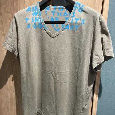 Maison Martin Margiela black t-shirt with white stripe