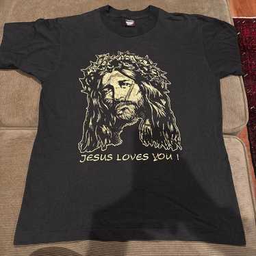 Jesus Christ T-shirt JESUS LOVES YOU 90s