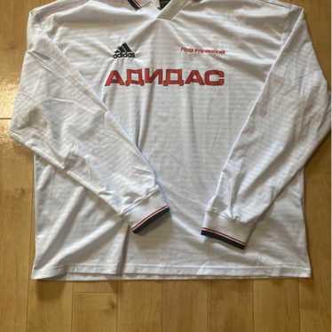 adidas long-sleeved polo shirt, size M, white.