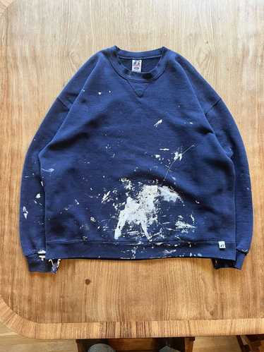 Russell Athletic Vtg paint Splattered Distressed R