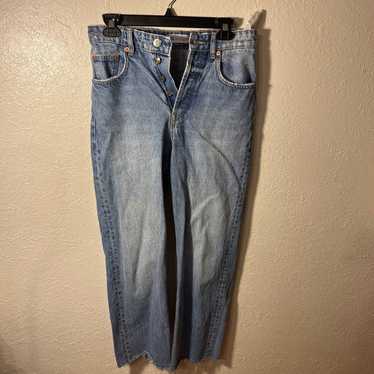 Zara high rise straight jeans