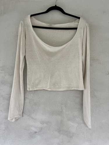 OZMA Raw silk scoop neck long sleeve (S) | Used,…