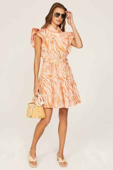 Derek Lam Collective Orange Zebra Cutout Mini Dres