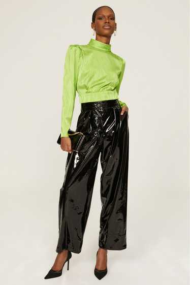 Ronny Kobo Collective Green Satin Top