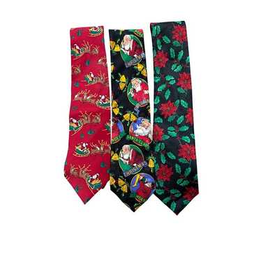 Set Of 3 Men's Vintage Christmas Ties